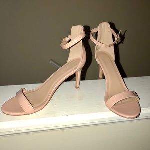blush heeled sandals